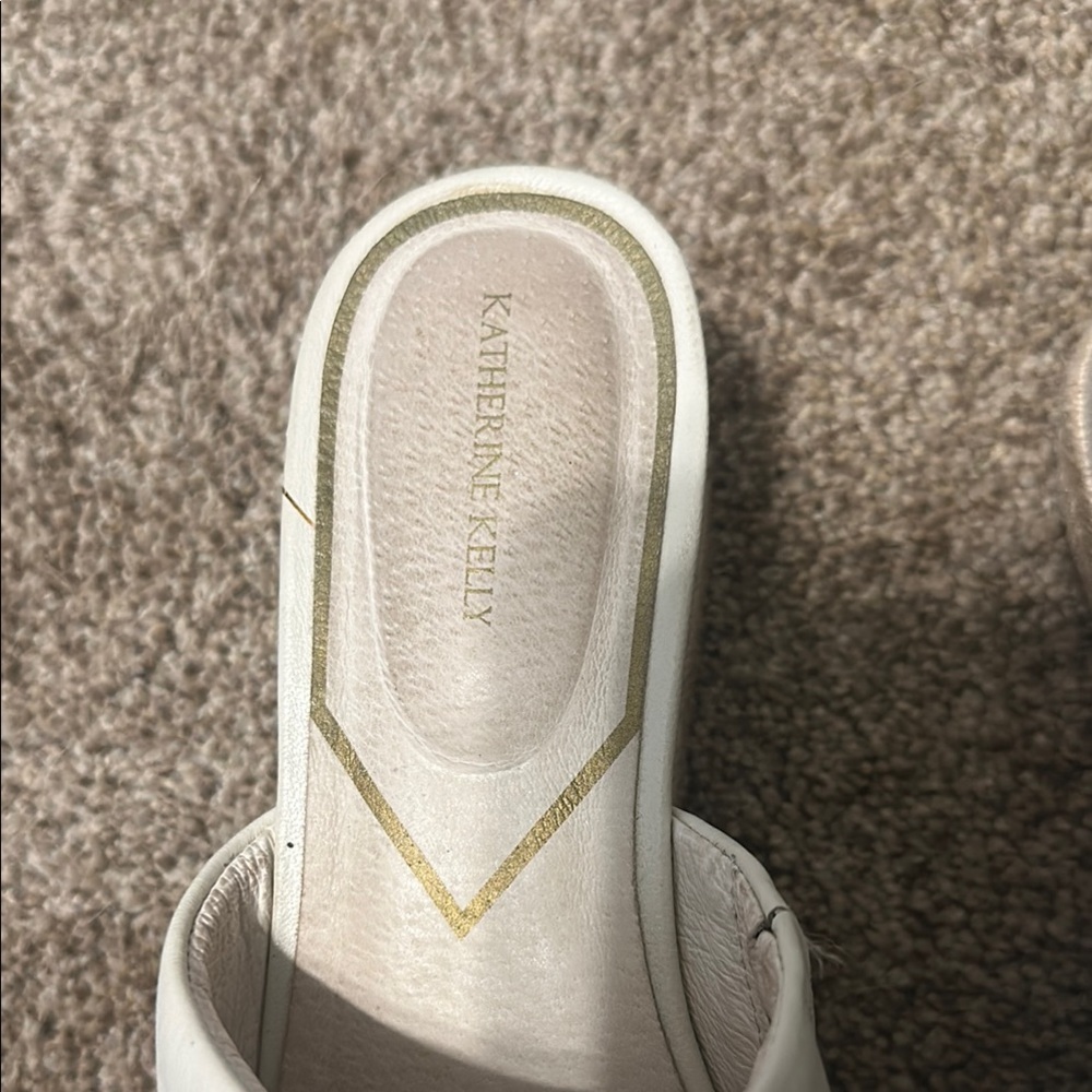 Cream Slide Sandals - Picture 2 of 7